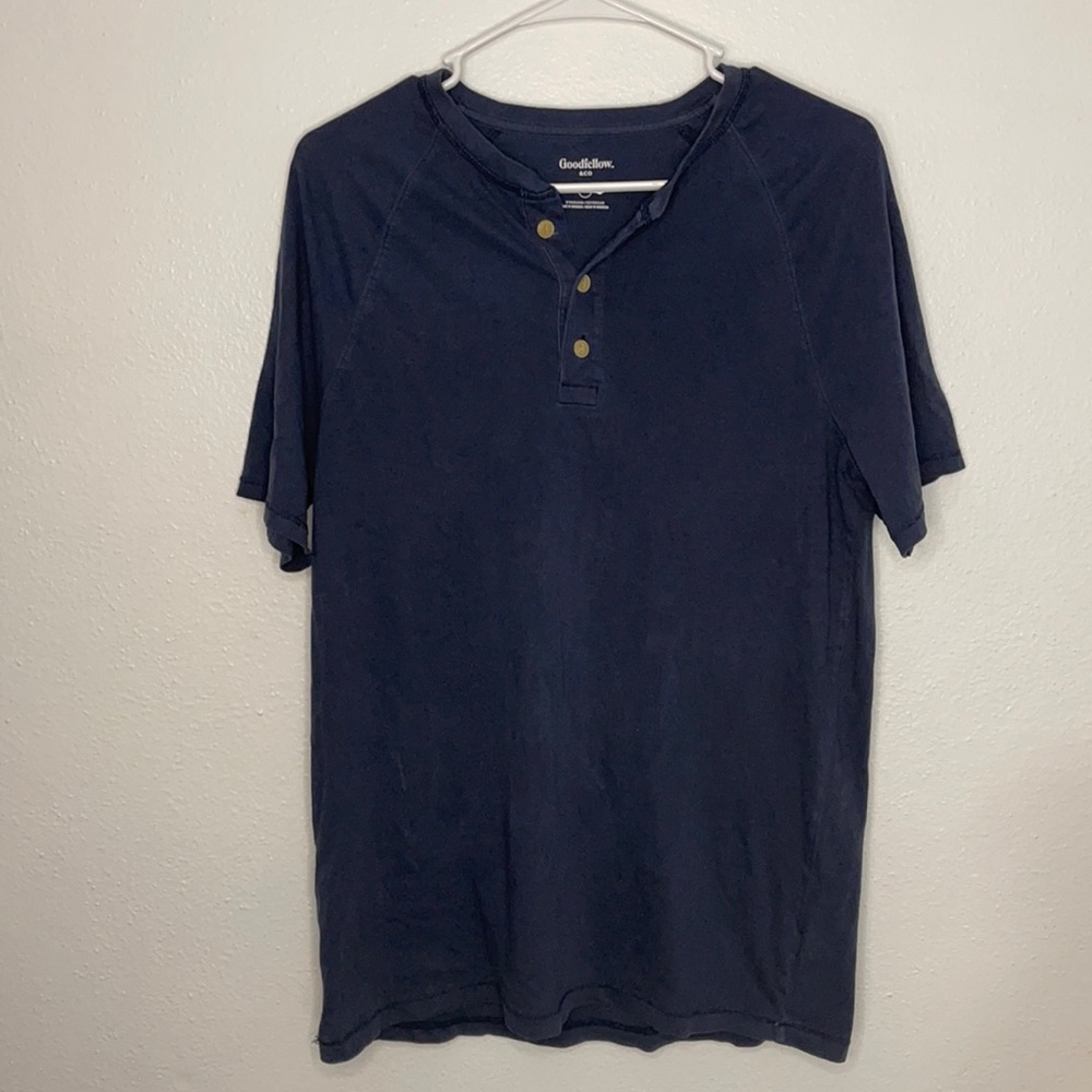 Men’s Goodfellow Blue Half button T-Shirt